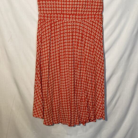 Maeve Orange Floral Brianne Cowl Neck Sleeveless Dress Size M - Picture 9 of 9